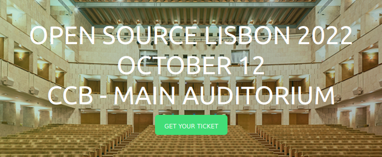 picture of a banner or logo from Open Source Lisbon 2022