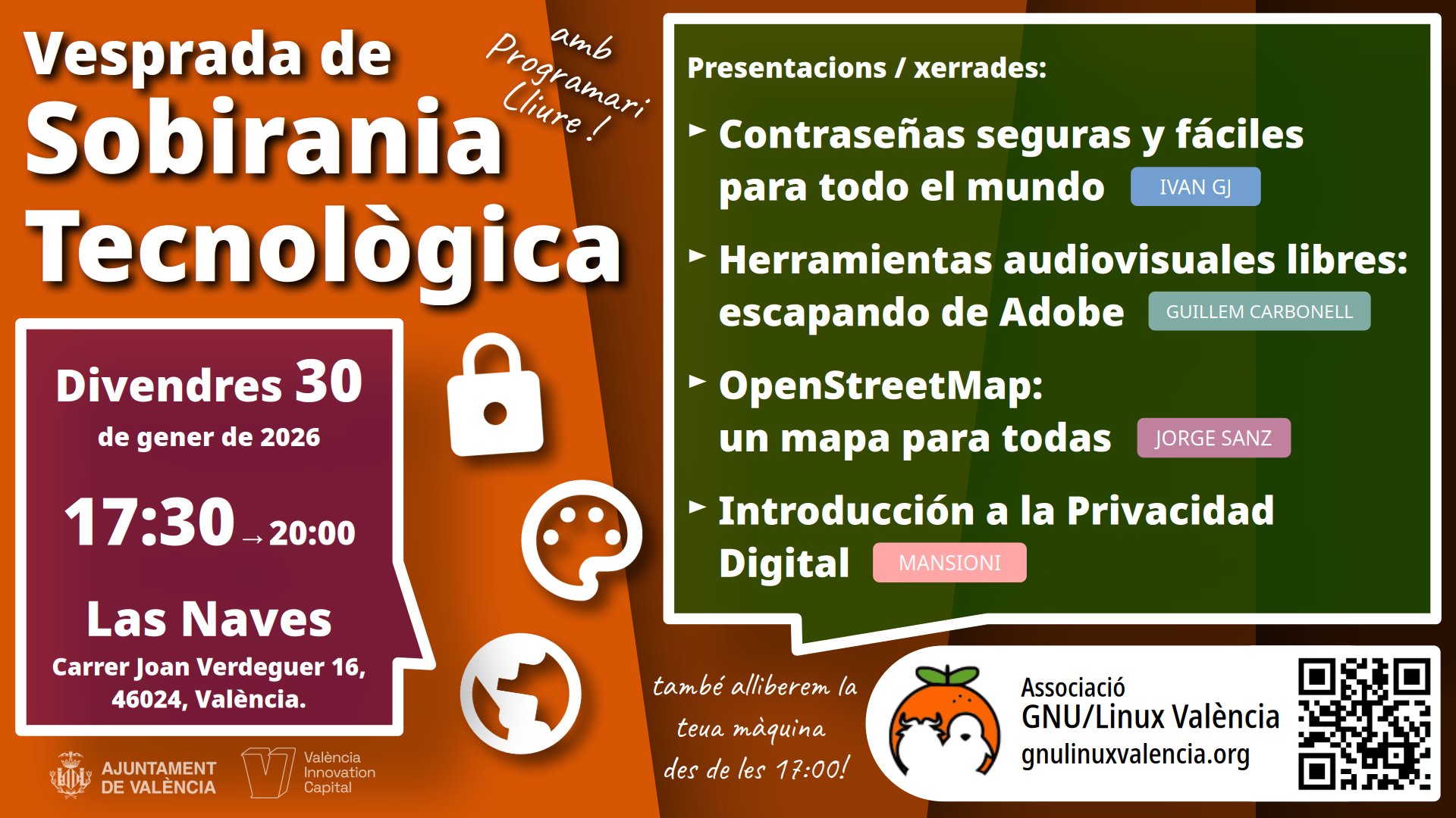 picture of a banner or logo from Vesprada de Sobirania Digital: amb programari lliure!