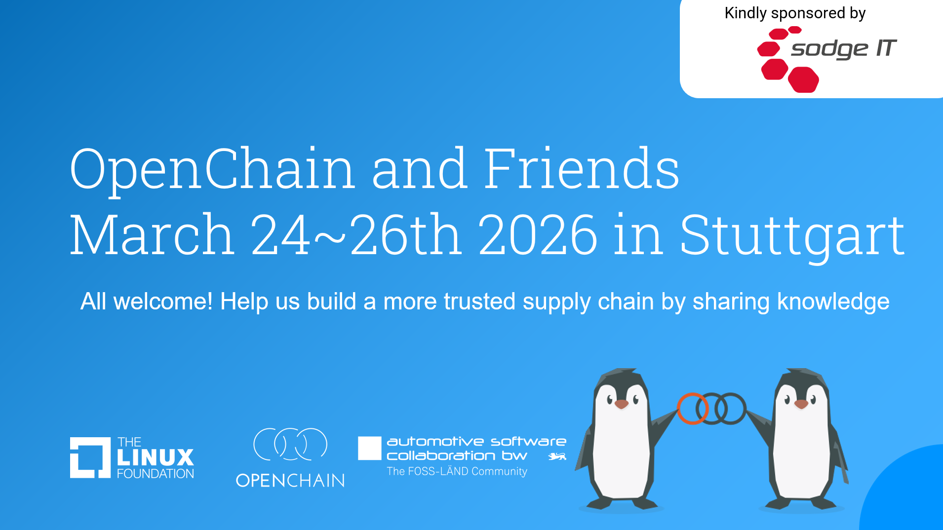 picture of a banner or logo from OpenChain and Friends 2026