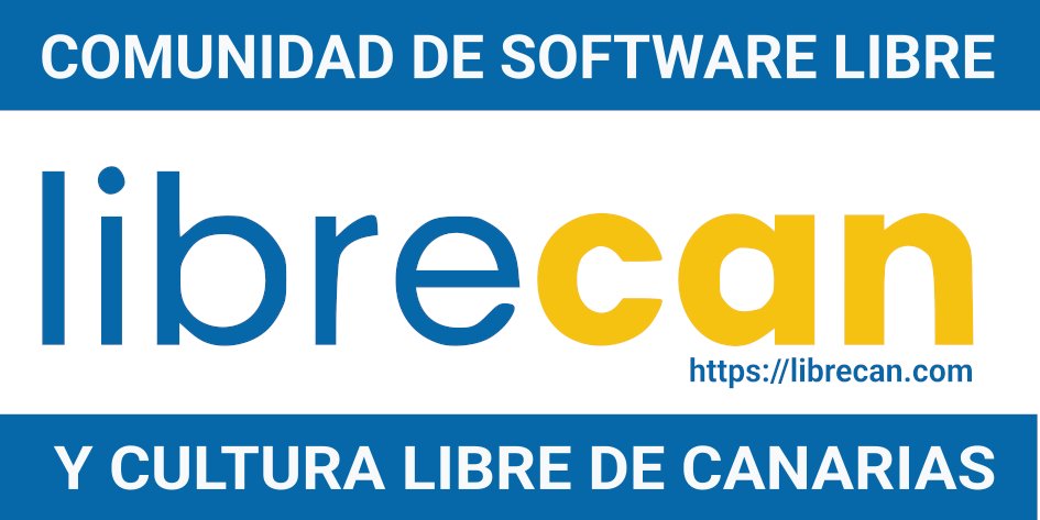 picture of a banner or logo from Encuentro de mentes curiosas sobre software libre, cultura libre, derechos digitales y tecnología ética en Canarias.